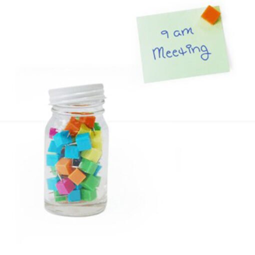 Cube Shape Push Pin in Glass Jar (STA0001)