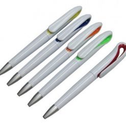 White Barrel Plastic Ball Pen (STA0230)