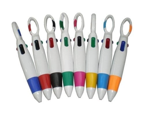 4 Colour Ink Ballpen w Carabiner (STA0223)