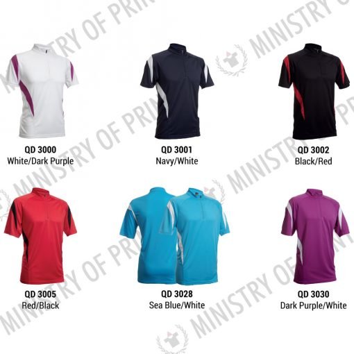 2-Tone Mandarin Collar Polo T-Shirts (QD30)