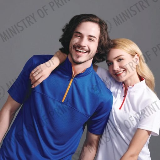 2-Tone Mandarin Collar Polo T-Shirts (QD18/QD21)
