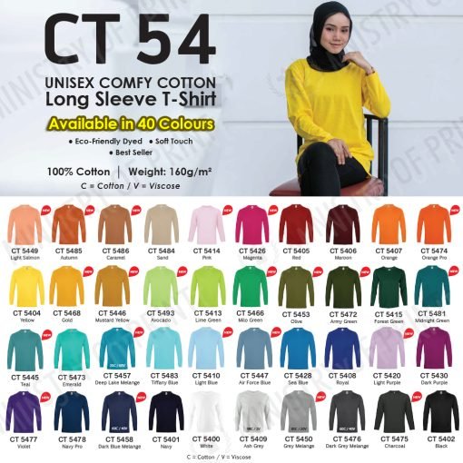 Basic Cotton Long-Sleeves T-shirts (CT54)