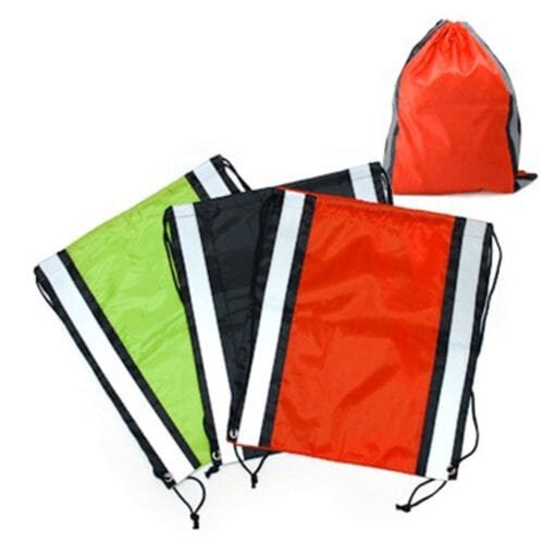 Drawstring Bag with Reflective Panel (B0041)