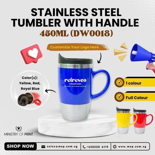 Stainless Steel Tumbler with Handle 450ml (DW0018)