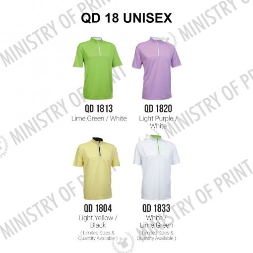 2-Tone Mandarin Collar Polo T-Shirts (QD18/QD21)