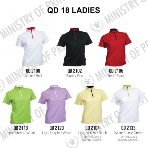 2-Tone Mandarin Collar Polo T-Shirts (QD18/QD21)