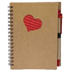 Eco Heart Notepad with Pen (STA0056)