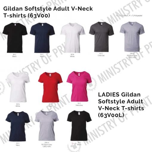 Gildan Softstyle Adult V-Neck T-shirts (63V00)