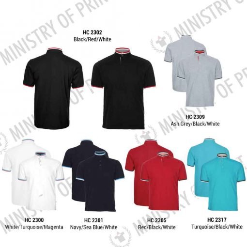 Multi-Tone Mandarin Polo T-Shirts (HC23)