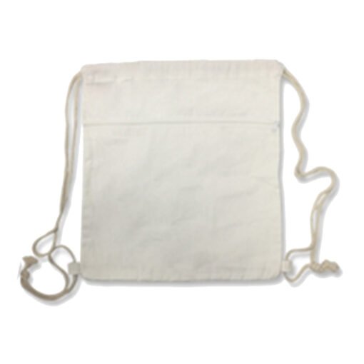 Canvas Drawstring Bag with Zipper Closure (B0087)