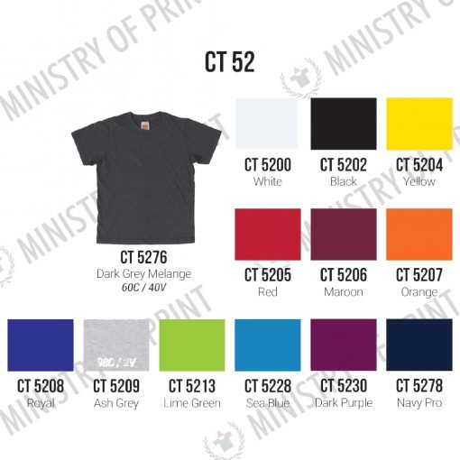 Basic Youth Cotton Round Neck T-Shirts (CT52)
