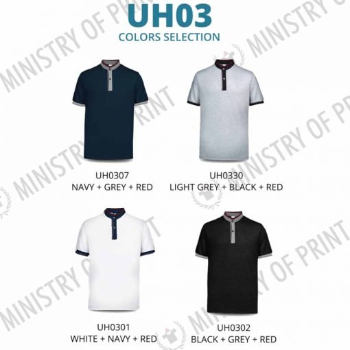 Ace Anti-Odor Mandarin Collar Polo T-Shirt (UH03)