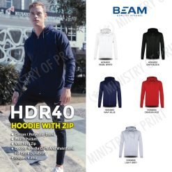 BEAM Polyester Zipped Hoodies (HDR 40)