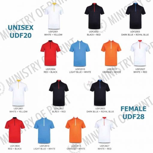 Oriental Zip-Up Collar Polo T-Shirt (UDF20)