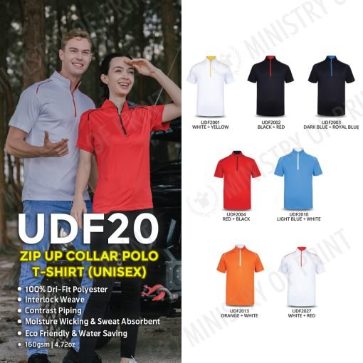 Oriental Zip-Up Collar Polo T-Shirt (UDF20)