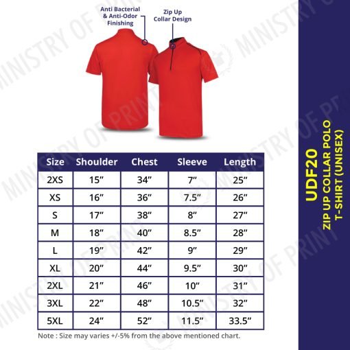 Oriental Zip-Up Collar Polo T-Shirt (UDF20)