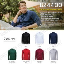 Soft Touch Long Sleeve Polo T-Shirts (B24400)