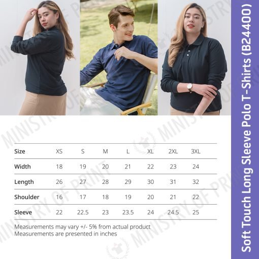 Soft Touch Long Sleeve Polo T-Shirts (B24400)