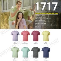 Soft Washed Garment Dyed Fabric Adult T-Shirt (1717)