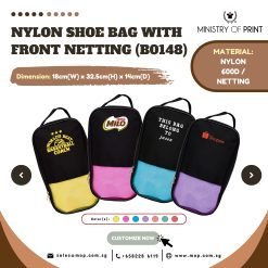Nylon Shoe Bag with Front Netting (B0148)