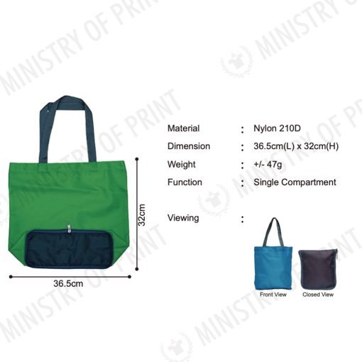 Foldable Dual Colour Shopping Bag (B0151)