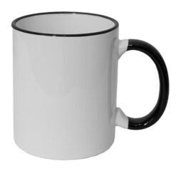 Ceramic Mug with Coloured Handle, Coating 400ml (DW0079)