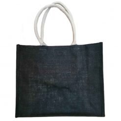 Jute Bag with White Cotton Paddle Handle (B0196)