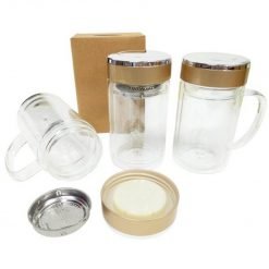 Double Wall Glass Mug w Filter (DW0097)
