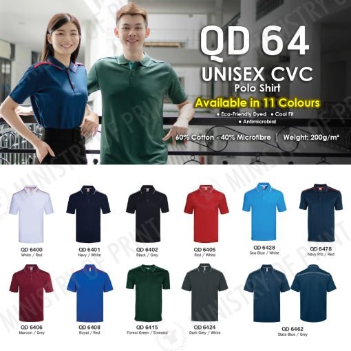 Multi-Tone Cotton Polo T-Shirts (QD64)