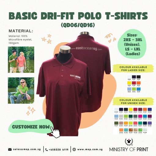 Basic Dri-Fit Polo T-Shirts (QD06/QD16)