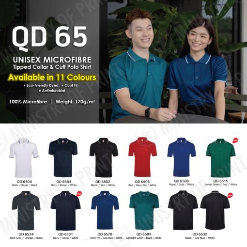 Multi-Tone Dri-fit Polo T-shirt (QD65)