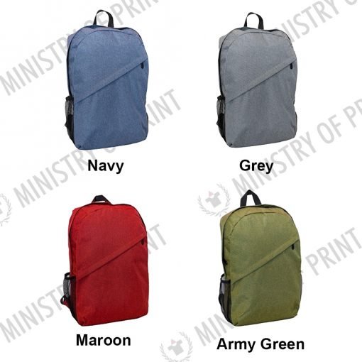 2 Tone Nylon Backpack w Laptop Pocket (B0267)