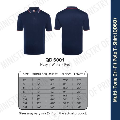 Multi-Tone Dri-Fit Polo T-Shirt (QD60)