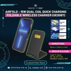 Airfold - 15w Dual Coil Quick Charging - Foldable Wireless Charger (GE0087)