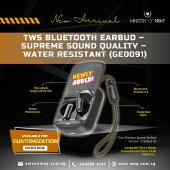 Tws Bluetooth Earbud - Supreme Sound Quality - Water Resistant (GE0091)