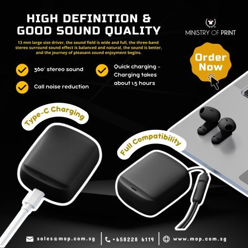 Tws Bluetooth Earbud - Supreme Sound Quality - Water Resistant (GE0091)