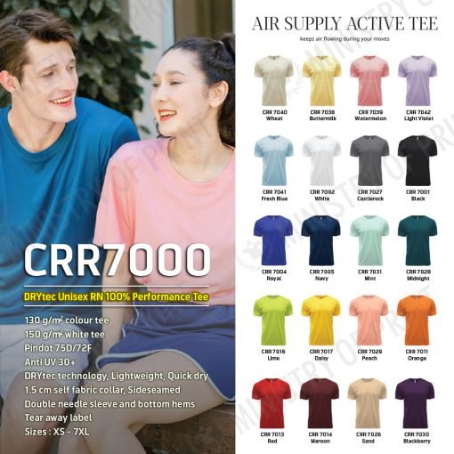 DRYtec Unisex RN 100% Performance Tee (CRR7000)