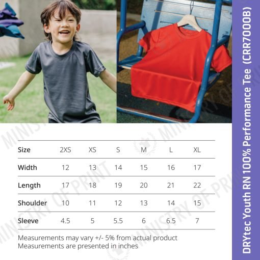 DRYtec Youth RN 100% Performance Tee (CRR7000B)
