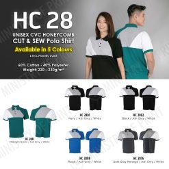 Unisex CVC HoneyComb Cut & Sew Polo Shirt (HC28)