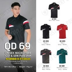 Unisex Microfibre Cut & Sew Polo Shirt (QD69)