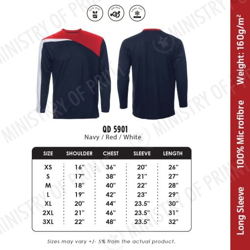 Unisex Microfibre Eyelet Cut & Sew Long Sleeve T-Shirt (QD59)