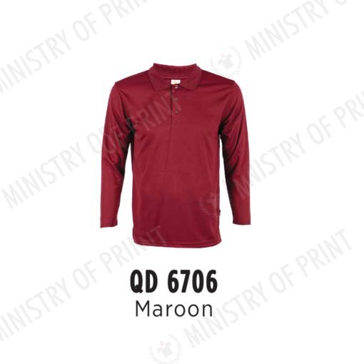 Unisex Microfibre Eyelet Long Sleeve Polo  Shirt (QD67)