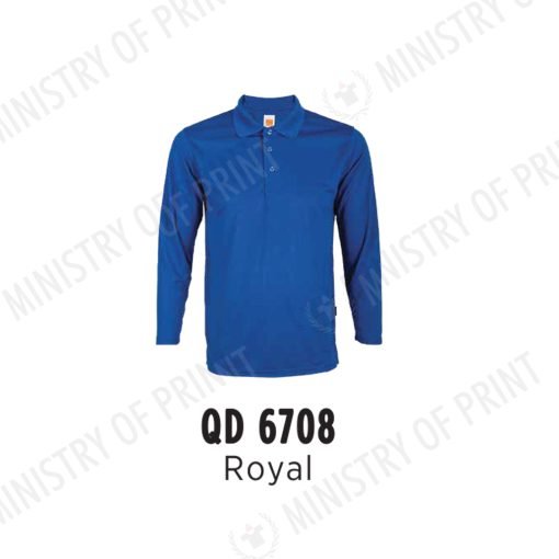 Unisex Microfibre Eyelet Long Sleeve Polo  Shirt (QD67)