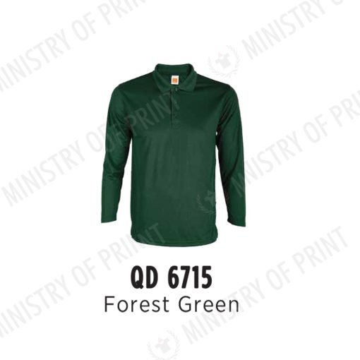 Unisex Microfibre Eyelet Long Sleeve Polo  Shirt (QD67)