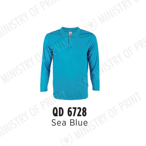 Unisex Microfibre Eyelet Long Sleeve Polo  Shirt (QD67)
