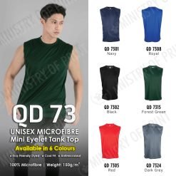Unisex Microfibre Mini Eyelet Tank Top (QD73)