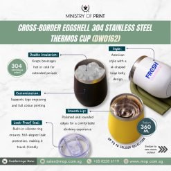 Cross-Border Eggshell 304 Stainless Steel Thermos Cup (DW0162)