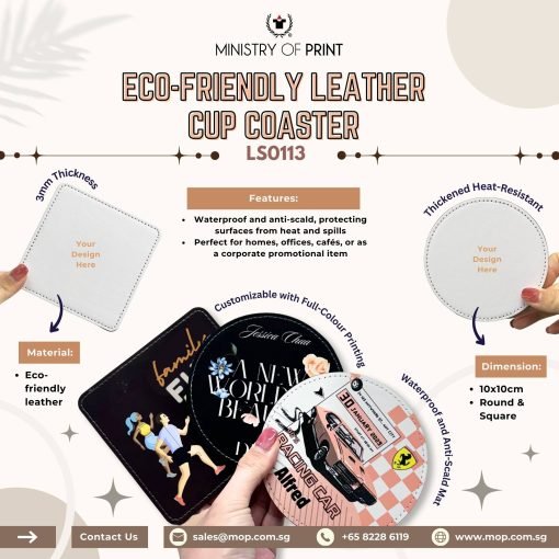 Eco-Friendly Leather Cup Coaster (LS0113)