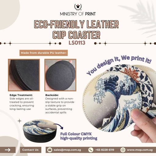 Eco-Friendly Leather Cup Coaster (LS0113)