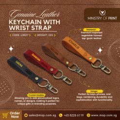 Genuine Leather Keychain with Wrist Strap (L0027)